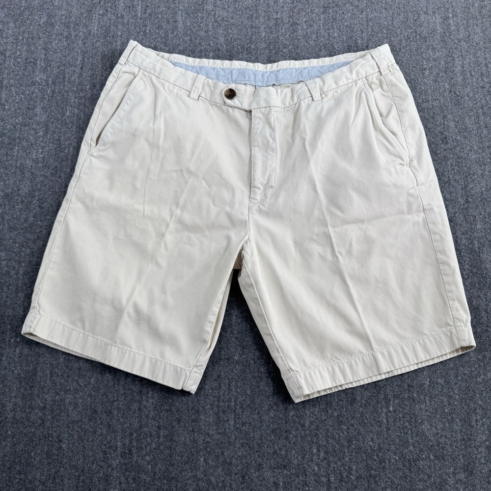 Brooks Brothers Men's Bermuda Chino Shorts W38 Beige 100% Cotton Classic